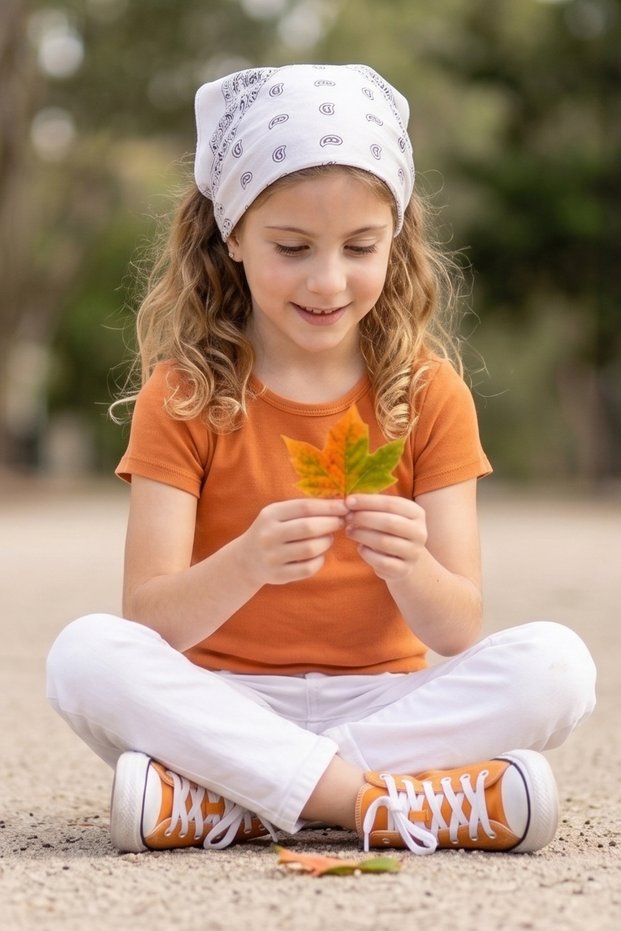 Orange Short Sleeve Basic T-Shirt - Non-Sweat-Absorbing Flexible Fabric Cotton Seasonal Orange Short Sleeve Girls' Tshirt