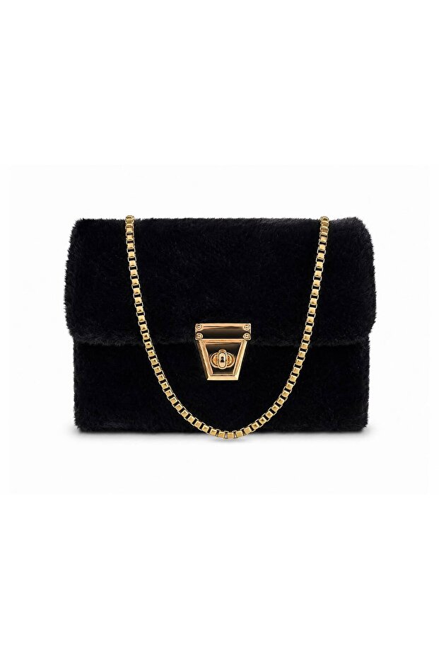 Women's Plush Gold Chain Strap Bag
