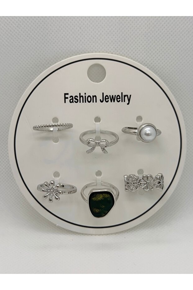 Mixed figure variable model 6-piece adjustable size and joint combination ring set