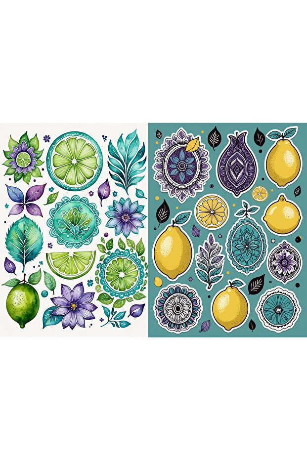 مجموعة ملصقات بتصميم الليمون (21×31 سم، مجموعة واحدة)