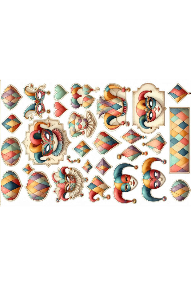 مجموعة ملصقات بتصميم المهرج (21×31 سم، مجموعة واحدة)