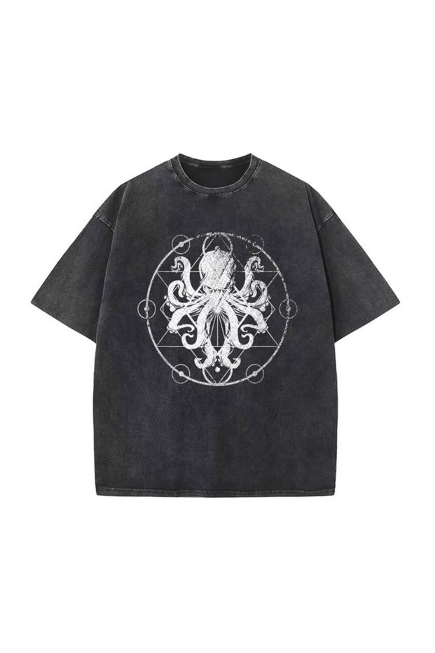 Calle Unisex Colorful Oversize Printed T-Shirt Streetwear Comfortable Fit Daily Premium