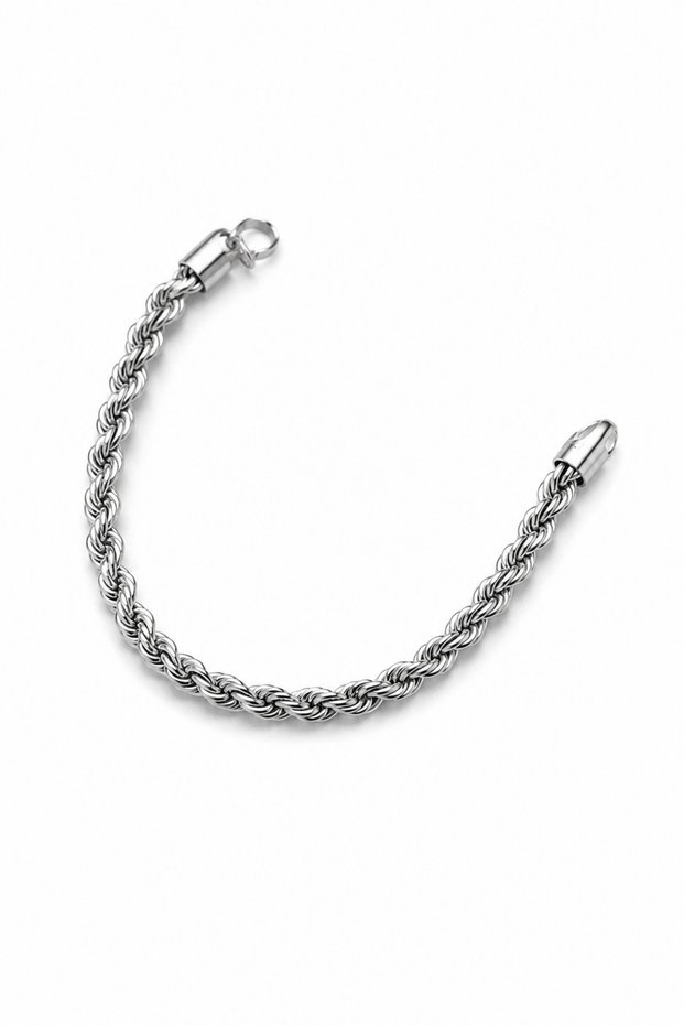 Jewelry Silver Color Stainless Steel Rope Weave Chain Women Bracelet 1191