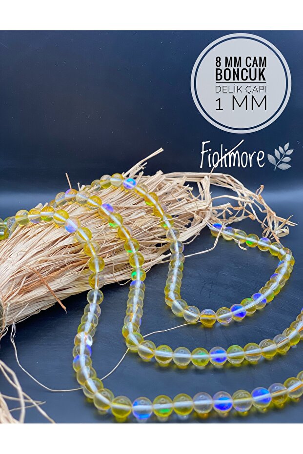 8 mm Ab Plated Glass Beads (1 String 40 Pieces) Iridescent Rainbow Color Rosary Jewelry Design Bead
