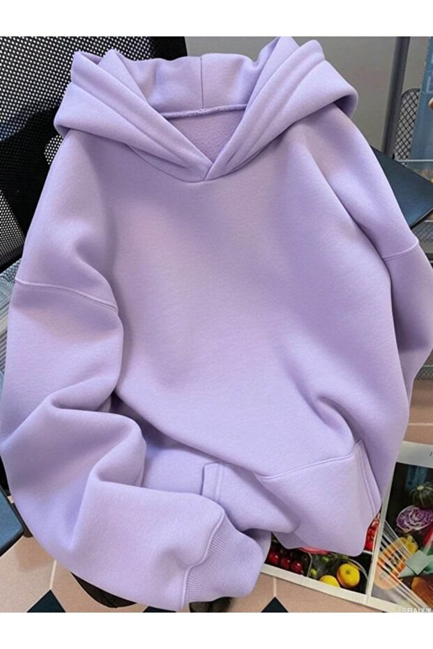 Unisex Hooded Kangaroo Pocket 3-Thread Combed Cotton Sweatshirt