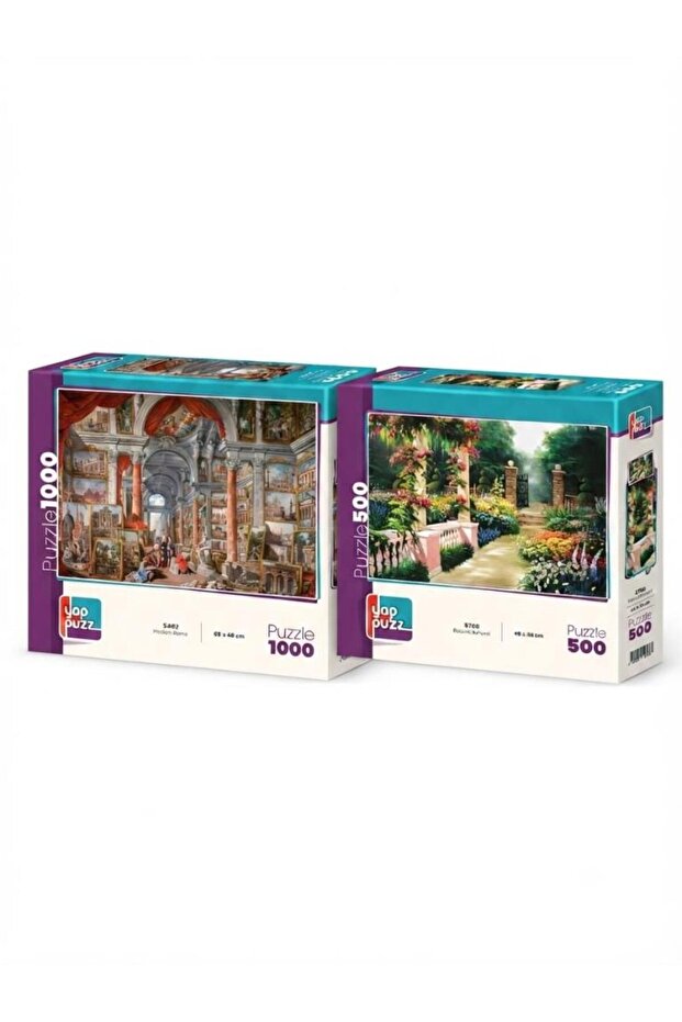 Modern Rome and Botanical Garden Double Puzzle Set - 1000 + 500 Piece Double Puzzle Set