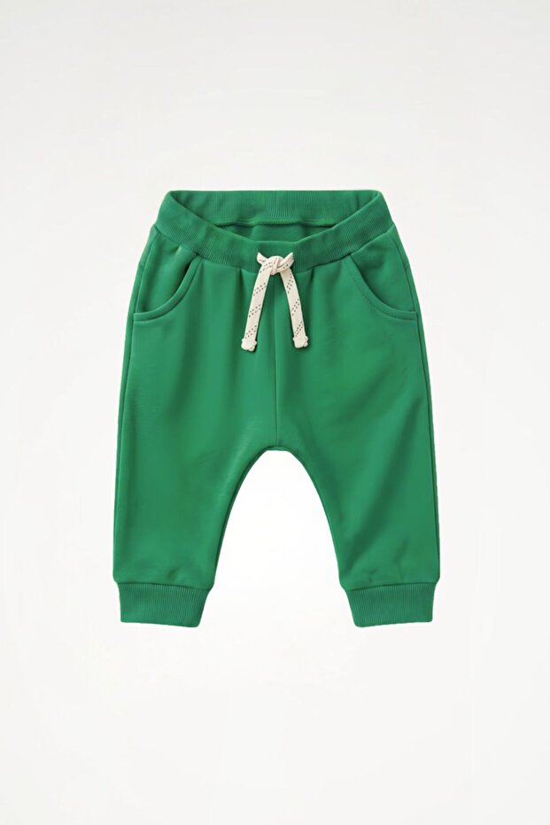Oeko-Tex Certified 100% Cotton Solid Color Lace-Up Pocket Unisex Baby Jogger Pants Sweatpants