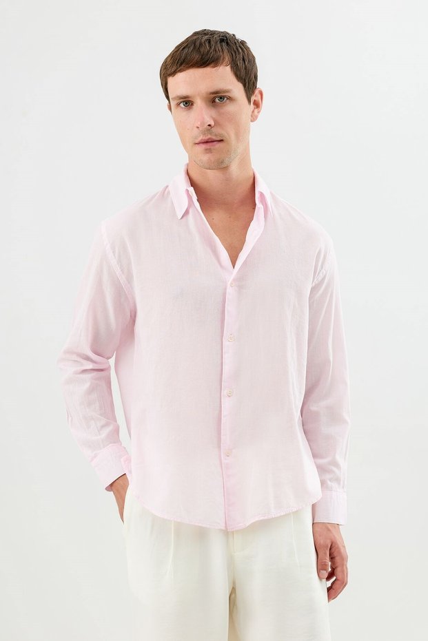 Pink Cotton Relax Fit Men's Shirt