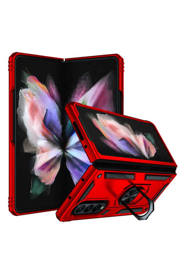 Galaxy Z Fold 3 Case Camera Protector Magnetic Stand Tank Protection Butam