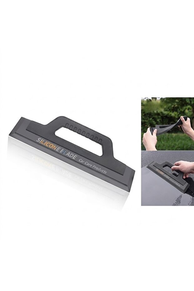Car Water Drying Scraper with Retractable Handle 29cm Black