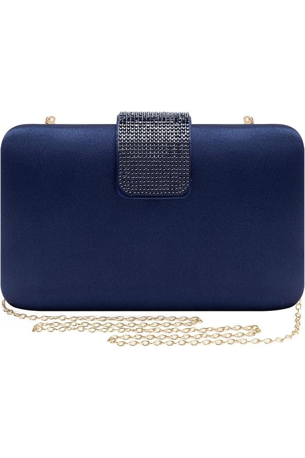 Mulian LilY Satin Rhinestones Evening Bags Party Bridal Clutch Purse For Women Prom Clutch
