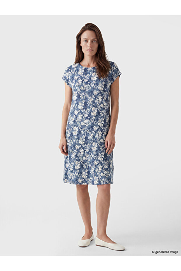 Esvab • Modern & Distinctive Zero Roba Collar Floral Dress