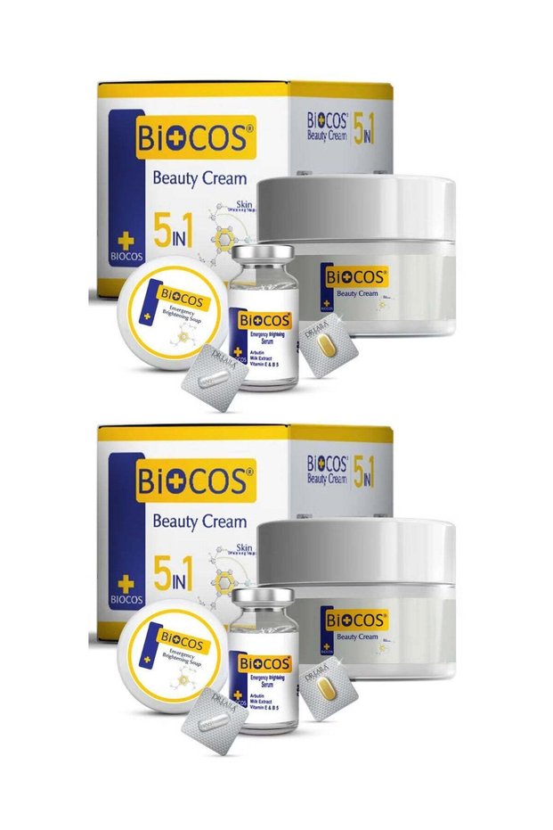 5-in-1 Beauty Cream - Anti-aging Brightening And Deep Hydrating Formula Enriched With Arbutin Vitamin E, B5, Kojic Acid, Serum, And Beauty Soap - Pack of 2