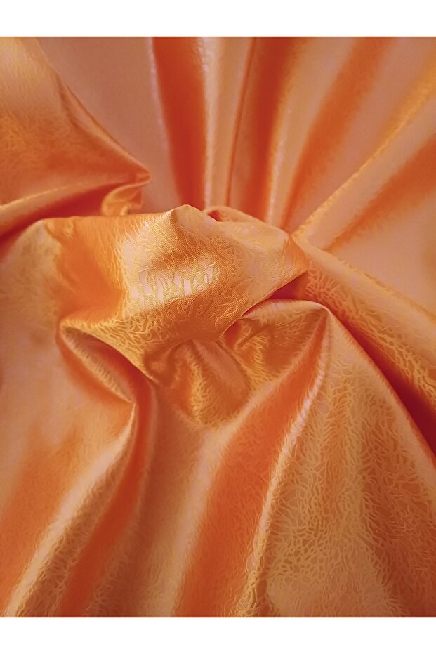 Double Leather Satin Fabric - Orange