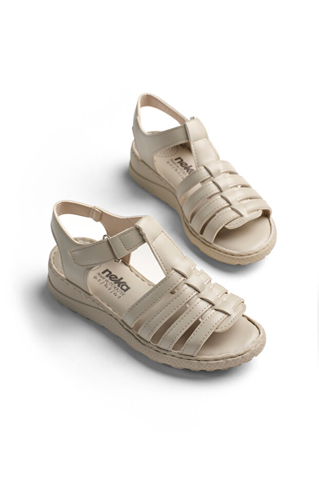 Women's Beige Comfortable Fit Light Sole Sandals