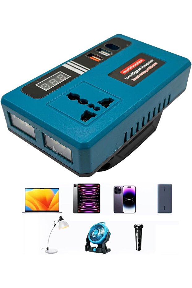 Portable Lithium Battery Inverter | DC 18V, 21V, 48V to AC 220-230V Converter | Rechargeable Dc