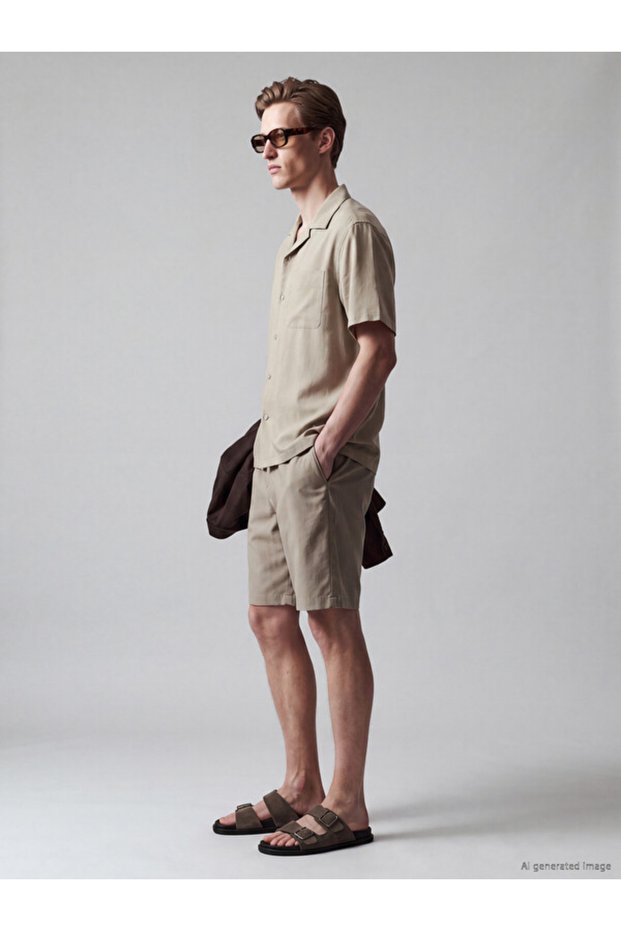 Timeless Clothing & Timeless Choices Standard Fit Linen Look Men's Shorts