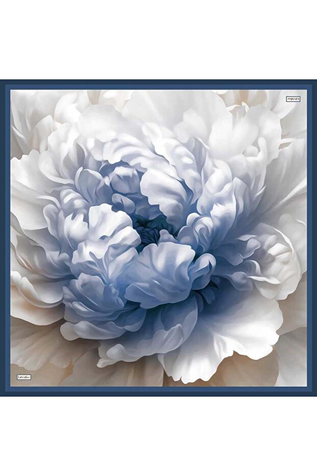 Indigo Sis Flower Twill Silk Scarf