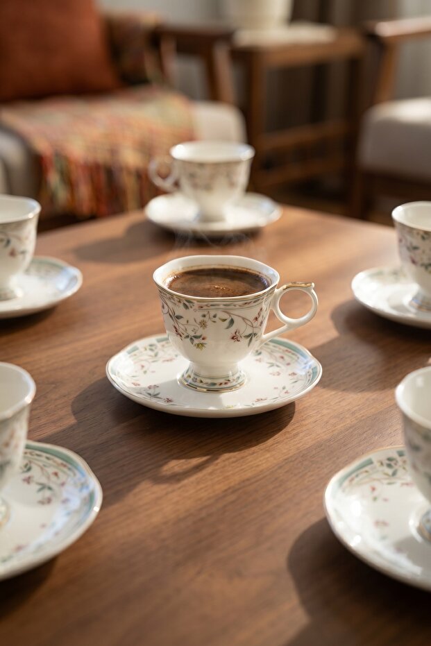 Blair 6-person porcelain coffee cup set white - 90 ml