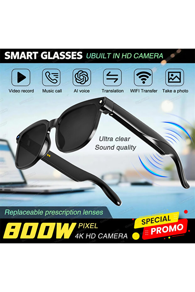 Black sunglasses 2026 New Smart AI Glasses 1080P HD Video Record Camera ChatGPT Bluetooth Call 32GB