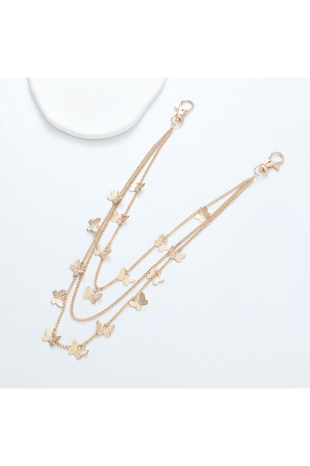 Butterfly pants zipp 1pc Fashion Layered Butterfly Waist Chain – 3-Tier Design with Flowing Charms
