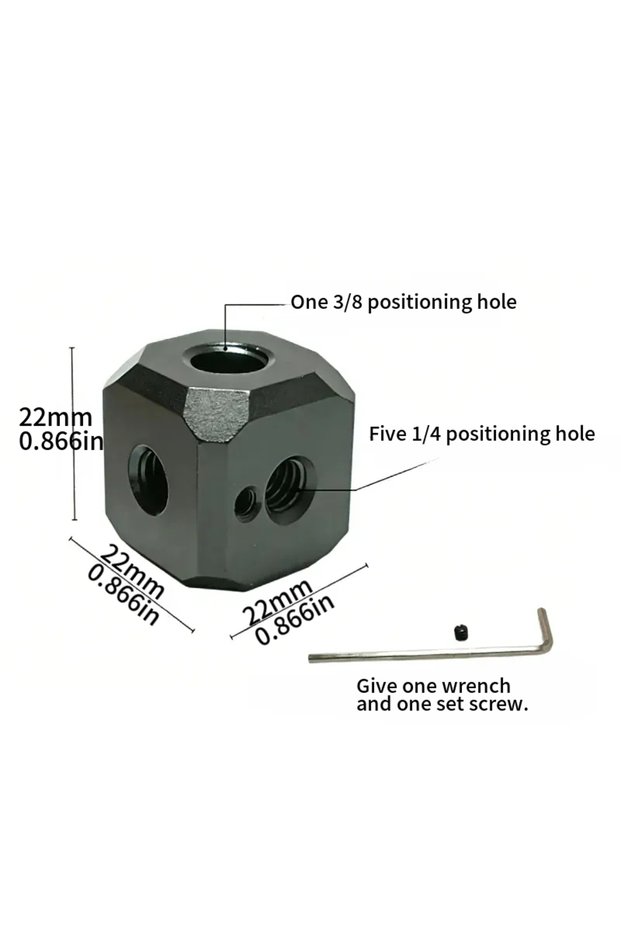 Black 22X22 Aluminum Alloy Mini Magic Cube Transfer Screw Holes 1/4" 3/8" Adapter ARRI Positioning H