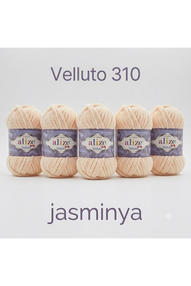 5 Pieces of Velvet Yarn Velluto No 310 for Sweaters, Hats, Scarves, Blankets, Pillows, Amigurumi Hobby