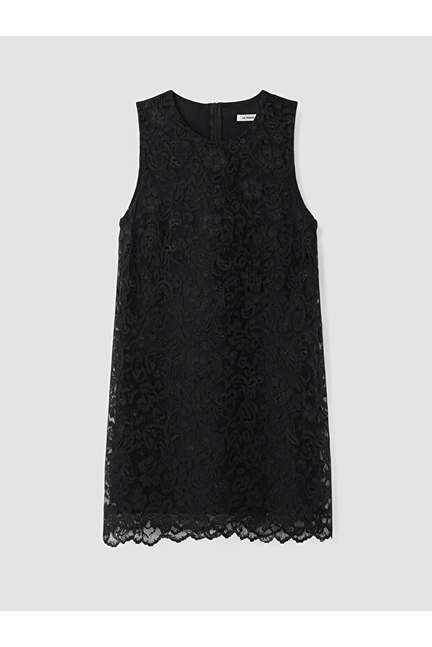 Black Plus Size Lace Dress