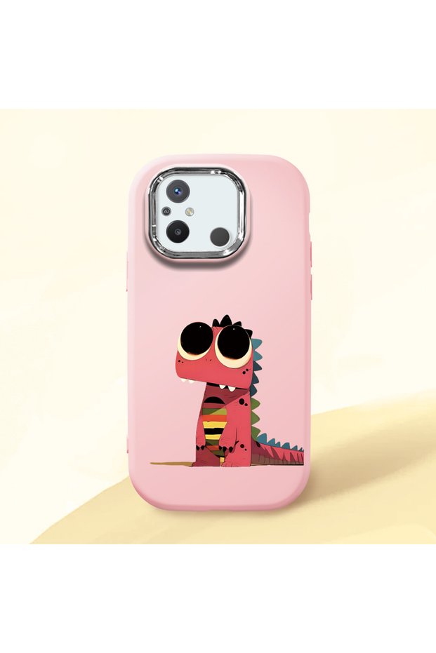 Redmi 12C Compatible Shock-Absorbing Camera Protected Pink Silicone Case