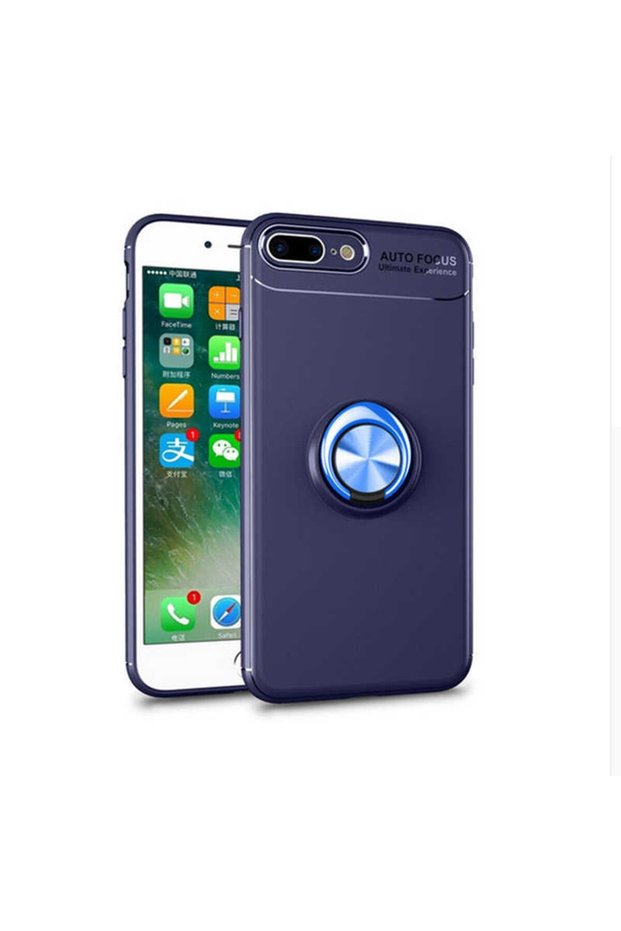 Silicone Ravel Cover with Rotatable Ring Stand for iPhone 8 Plus Compatible Mobile Phone