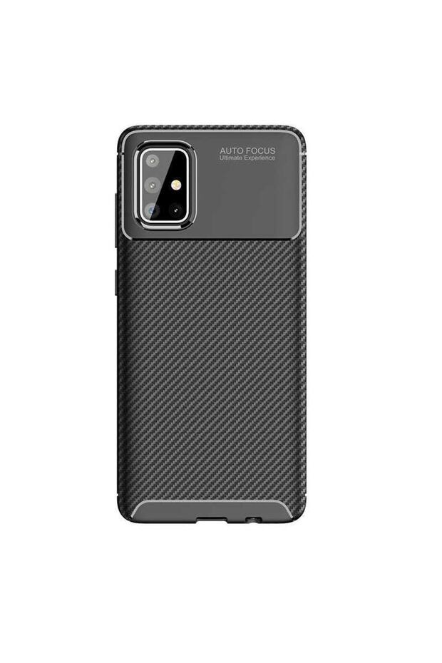 Case Compatible for Samsung Galaxy A71 Carbon Design Slim Camera Lens Protected Cover