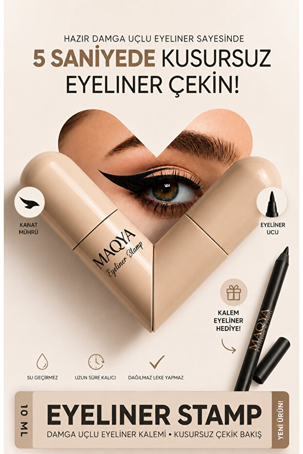 Double-Sided Stamp Tip Eyeliner Pen + Pen Eyeliner Gift | Waterproof, Long-Lasting Stamp Pen, Compatible with Right and Left Eyes.