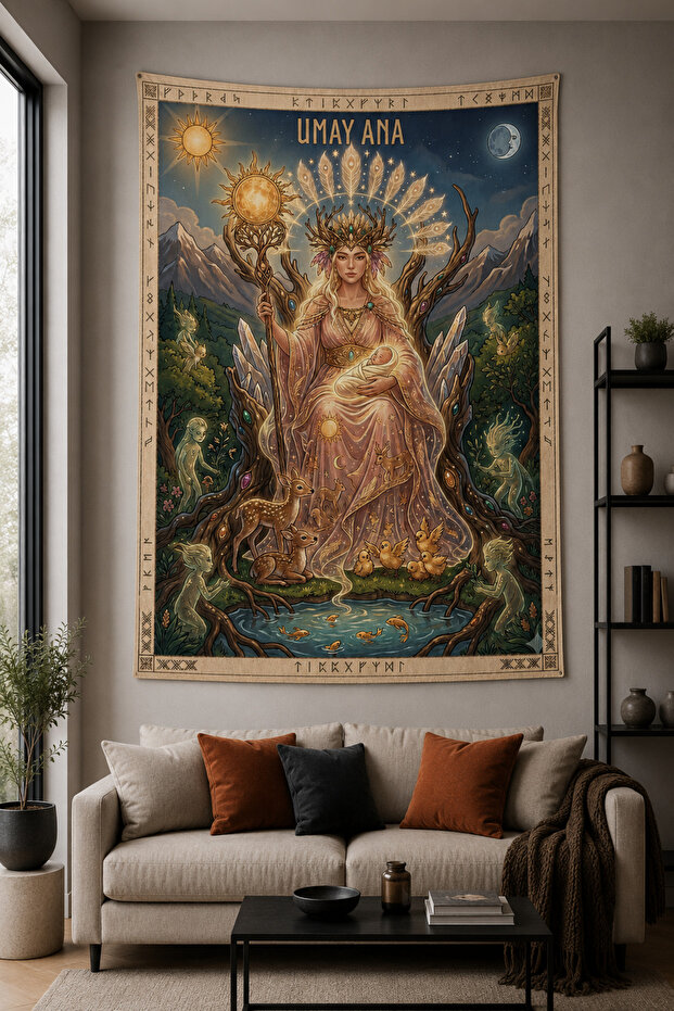 Umay Ana Turkish Mythology Themed Wall Covering Wall Tapestry