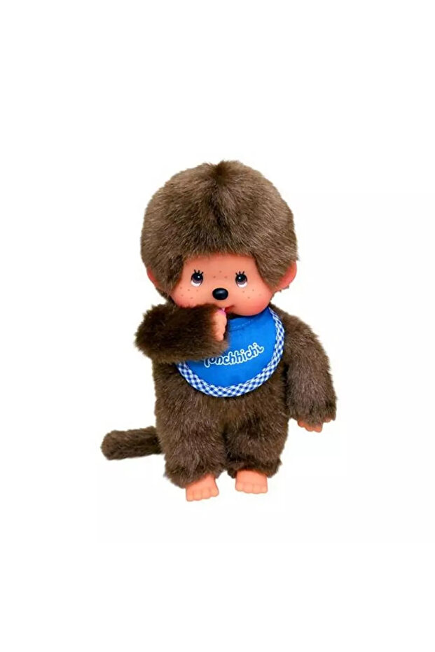 Monchhichi Classic Blue Bib Boy Plush, 20cm