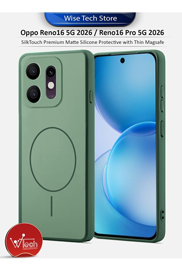 Oppo Reno16 5G 2026 / Reno16 Pro 5G 2026 SilkTouch Premium Matte Silicone Protective with Thin Magsafe Case Cover