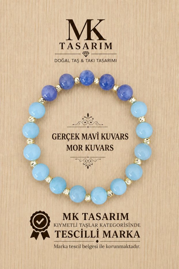 True Blue Quartz Purple Quartz Bracelet Mk.7000.847- Comfort-Peace-Energy- Stress Bracelet-Colors Are Not Painted -They Are Their Own Color