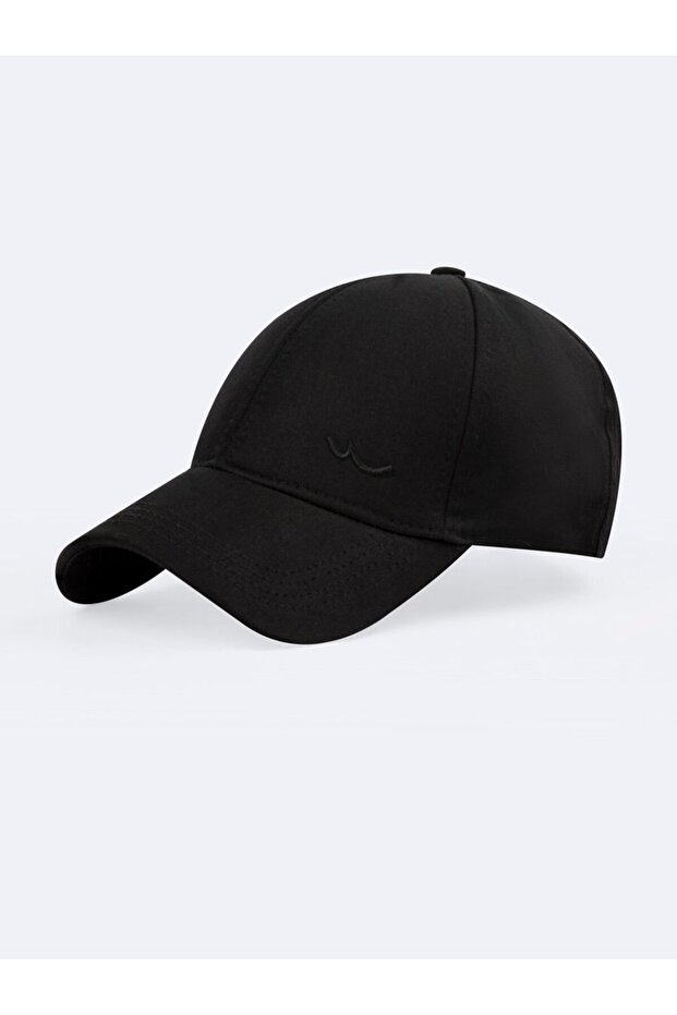 Black Embroidered Basic Hat