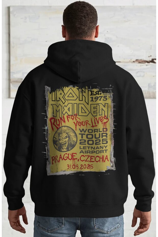 Iron Maiden Rock Metal Music Band Back Printed Unisex Oversize Combed Cotton Hoodie