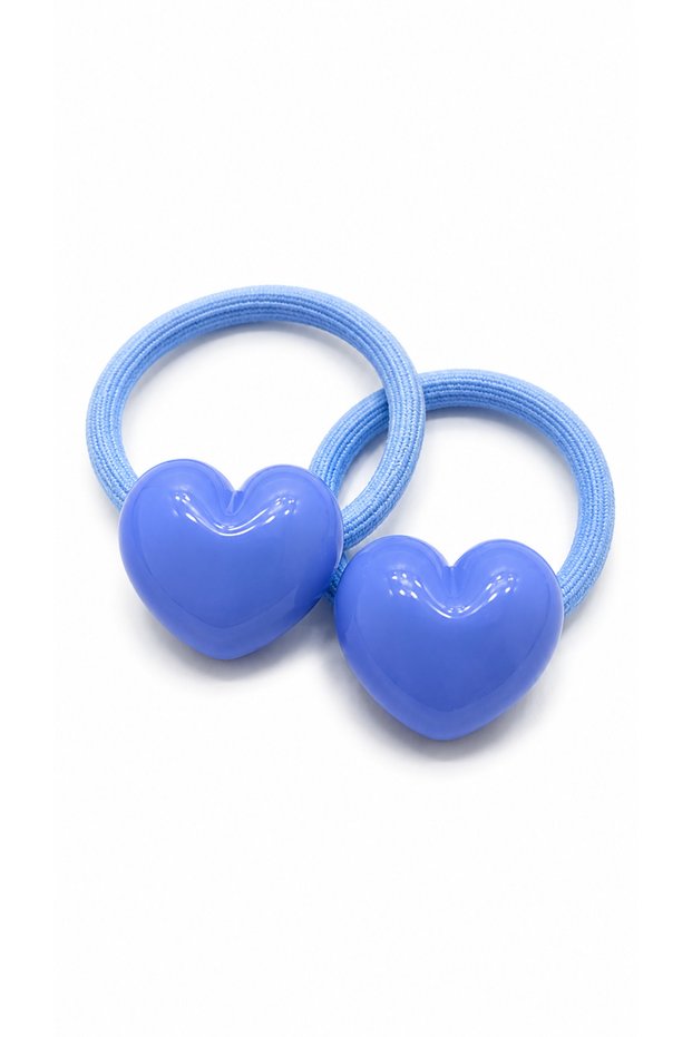 Colorful Heart Rubber Buckle Blue