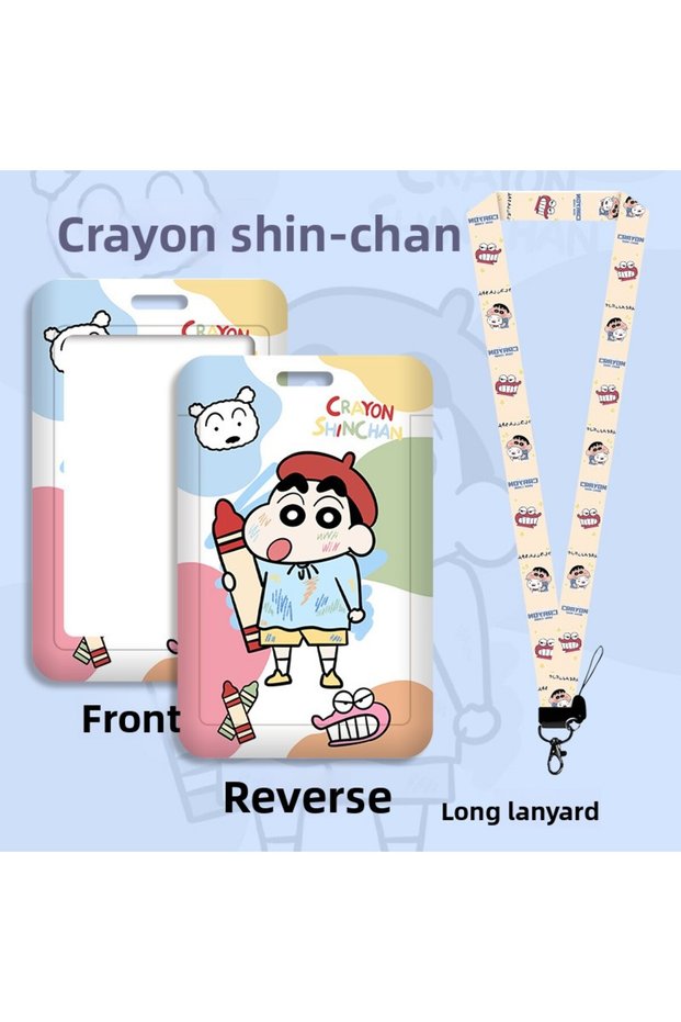Bandai Shin-chan A Crayon Shin-chan series cartoon student campus card holder with lanyard, ID holde