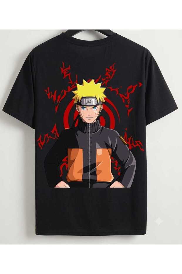 Unisex Oversize Anime Graphic Printed Back Printed T-Shirt
