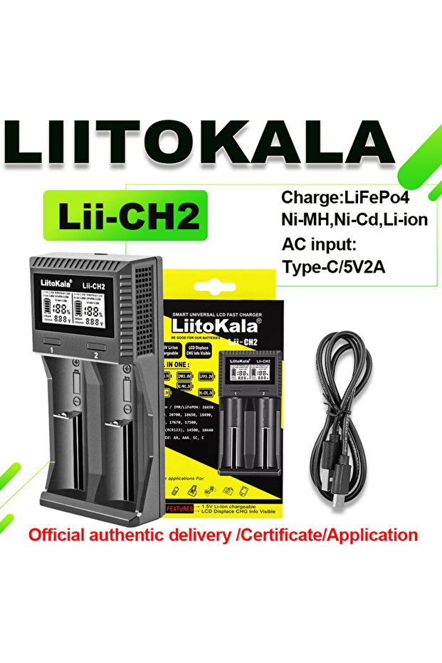 حزمة بطاريات LiitoKala: CH2، Lii-CH4، CH2، 3.7V، 3.85V، ليثيوم أيون 18650، 1.2V، 1.5V، نيكل ميتال هيدريد AA، AAA، 3.2V/3.6V