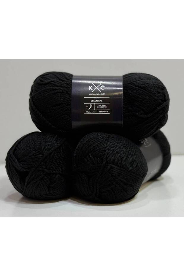 100% Cotton Amigurimi & Motif Hand Knitting Yarn 100Gr - Black