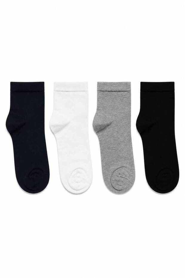 Men's Mid-Cut Socks 4-Piece Cotton Bamboo Socks Anti-Sweat Flexible Daily Socks Sneaker Socks Solid Color Socks Et1220