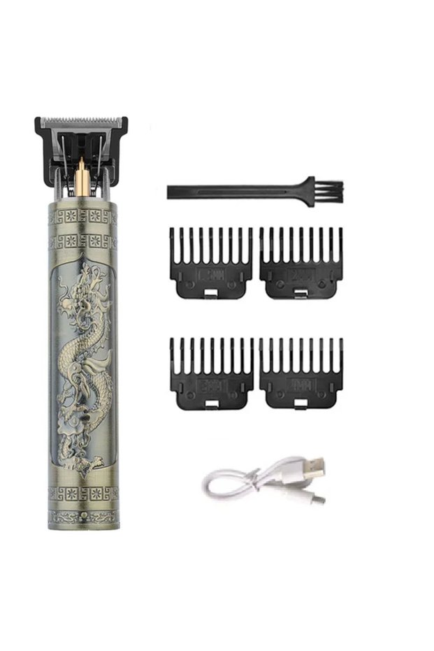060-BronzeDragon 2026 Top Selling T9 Professional Cordless Hair Clipper USB Electric Vintage Hair Cu