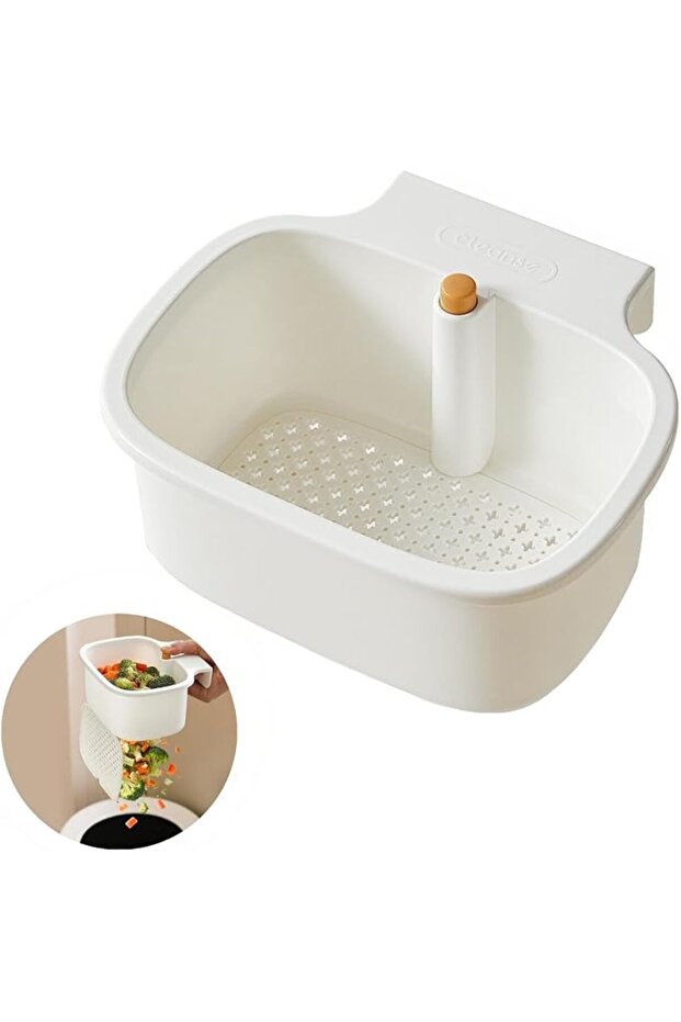 Kitchen Sink Drain Strainer Basket - Hanging Sinks Drain Basket with One-Touch Drain Mesh, Kitchen S