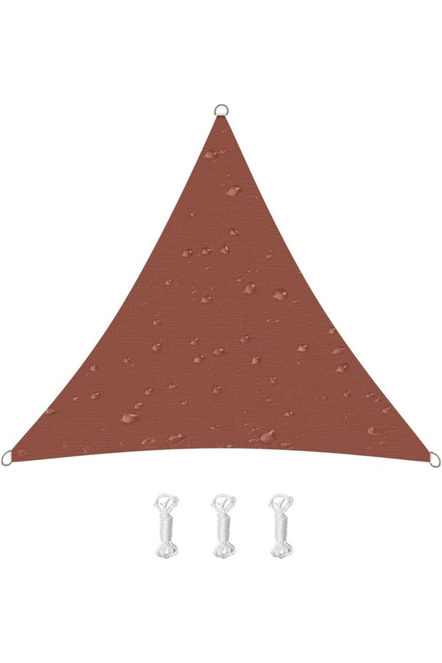 Shade sail, 95% UV protection, suitable for patios, balconies, gardens, parties, and outdoor use (4.5 x 4.5 x 4.5 meters, rust red).