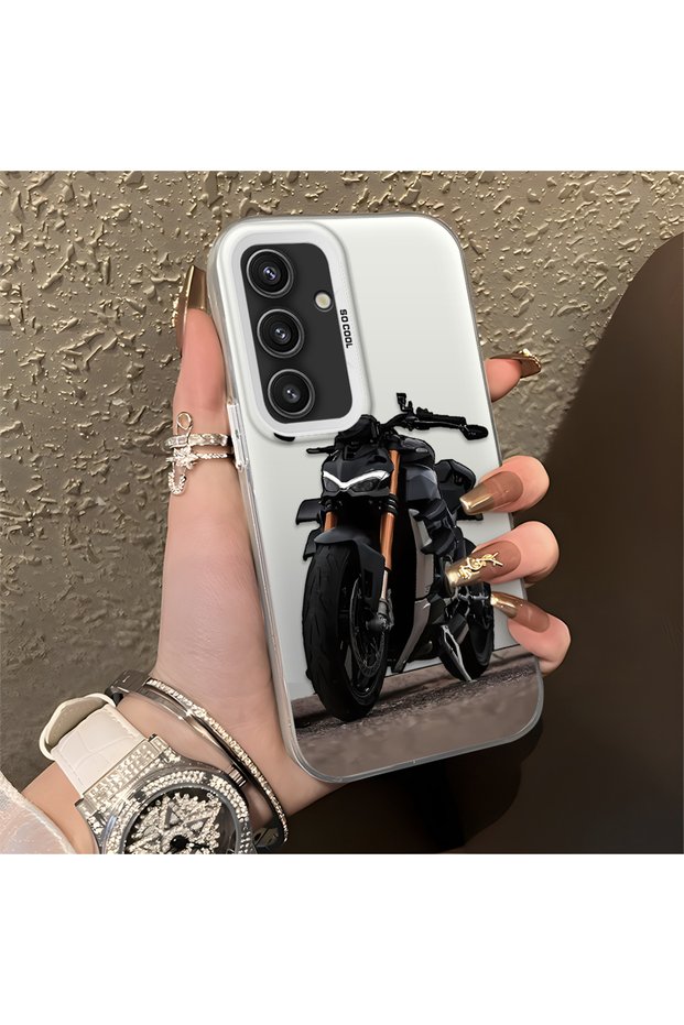 Samsung Galaxy S24 Compatible Cool Sport Motorcycle Printed Matte Quality Soft Silicone Case