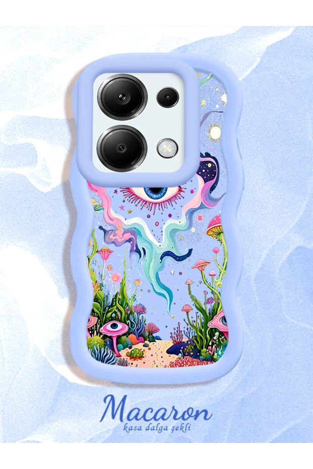 Redmi Note 13 Pro 4g Compatible Colorful Psychedelic Eye Mushroom Drawing Flat Print Case