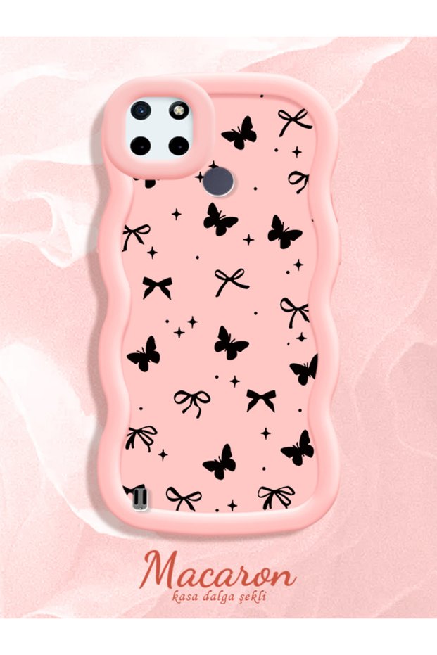 Realme C21Y/C25Y Compatible Thin Butterfly Bow Printed Soft Structure Daily Use Phone Case
